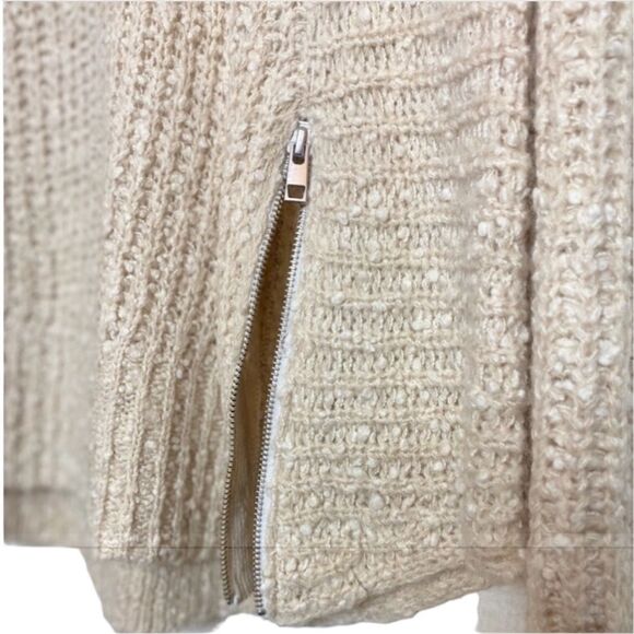 ✨ Anthropologie Moth Cream Chunky Knit Pullover Sweater Side Zipper✨ - Picture 7 of 9